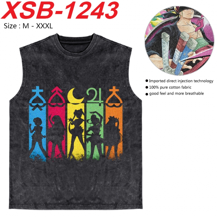 sailormoon Anime pure cotton wash vest T-shirt 250g M-3XL