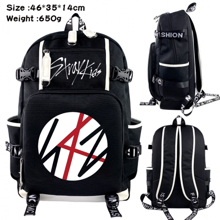 straykids Data USB backpack Cartoon printed student backpack 46X35X14CM 650G