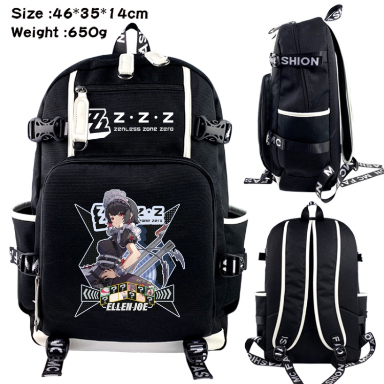 Zenless Zone Zero Data USB backpack Cartoon printed student backpack 46X35X14CM 650G