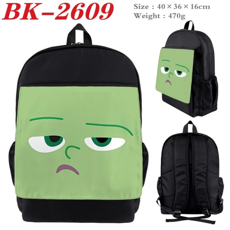 Inside Out Waterproof nylon canvas flip color picture backpack 40X36X16CM  BK-2609