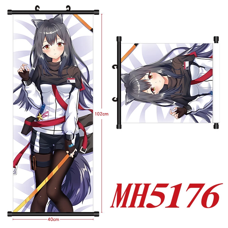 Arknights  Anime black Plastic rod Cloth painting Wall Scroll 40X102CM
