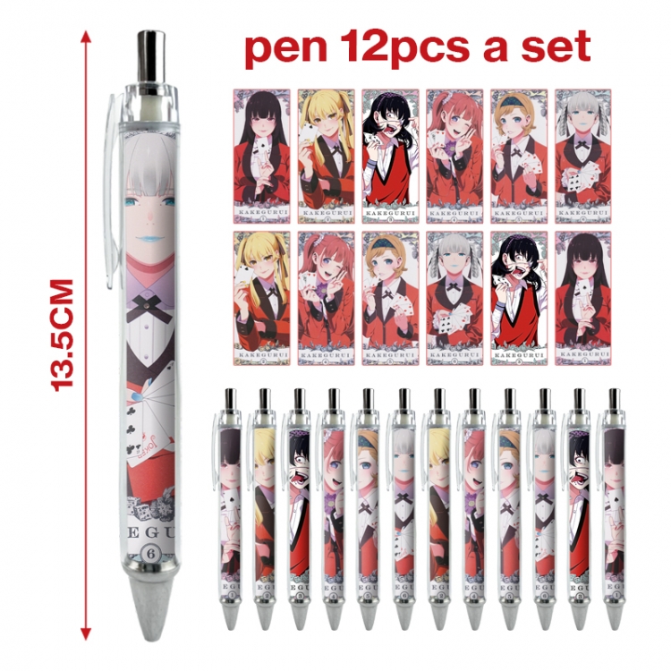 Kakegurui anime peripheral student ballpoint pen a set of 12