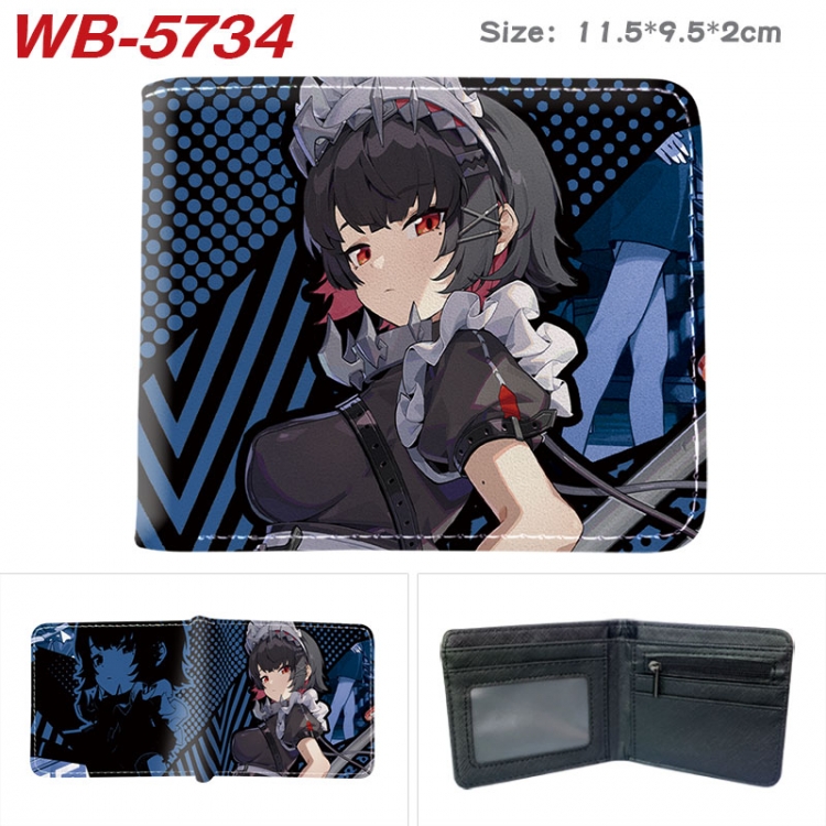 Zenless Zone Zero Animation color PU leather half fold wallet 11.5X9X2CM