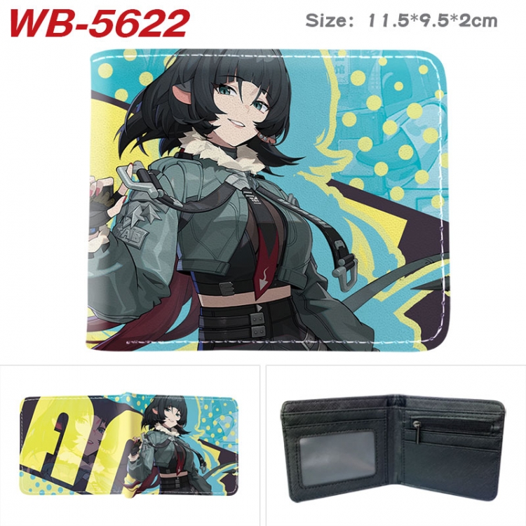 Zenless Zone Zero Animation color PU leather half fold wallet 11.5X9X2CM