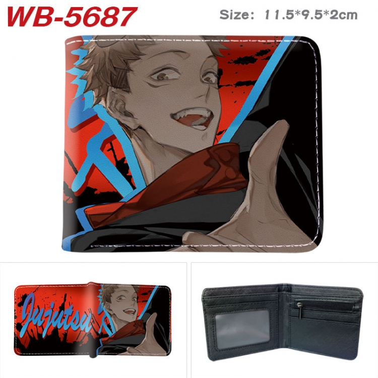 Jujutsu Kaisen Animation color PU leather half fold wallet 11.5X9X2CM WB-5687A