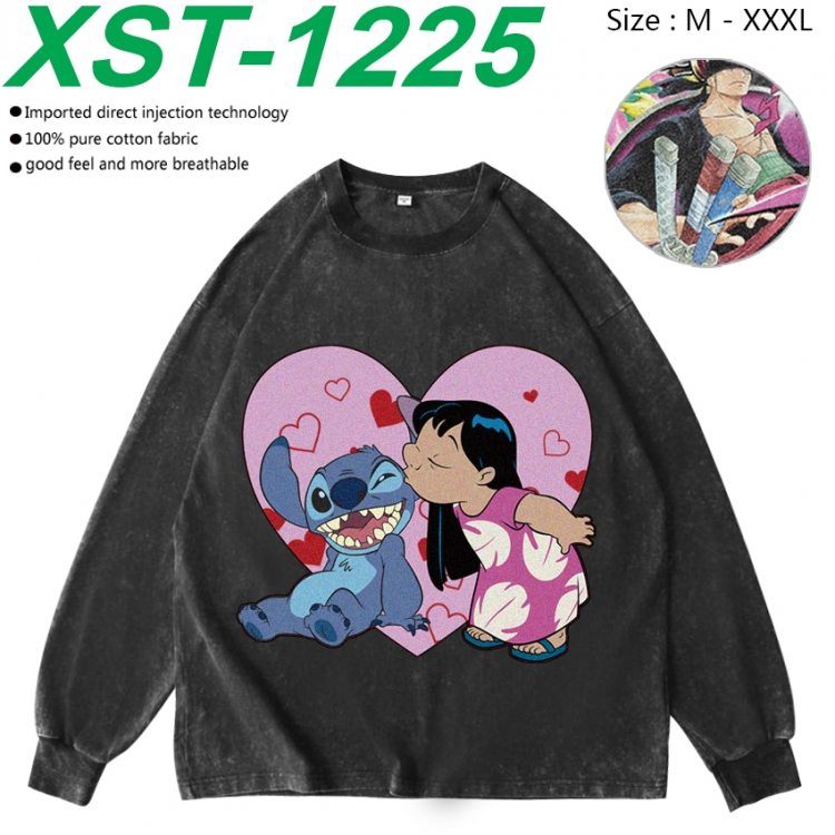  Lilo & Stitch Anime washing water pure cotton long sleeved sweatshirt from M to 3XL
