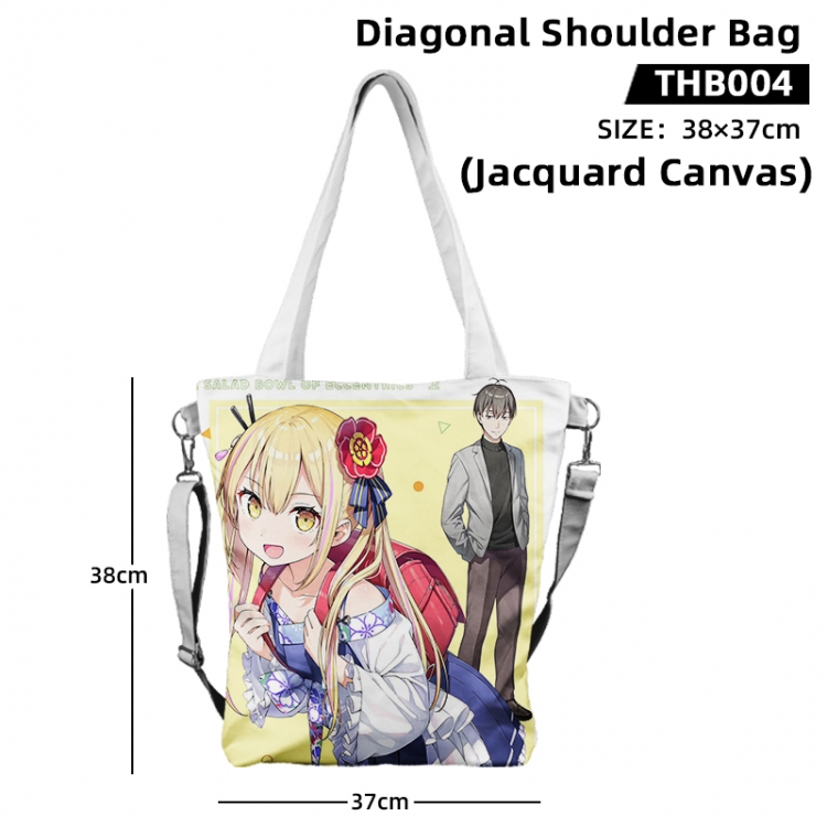 Henjin no Salad Bowl Anime Jacquard Canvas Diagonal Shoulder Bag 38x37cm THB004