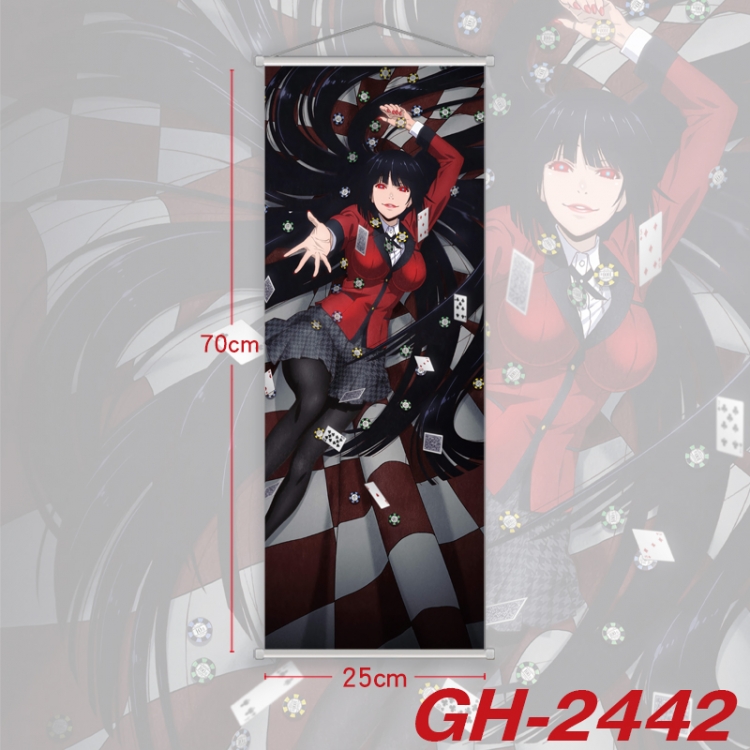 Kakegurui Plastic Rod Cloth Small Hanging Canvas Painting Wall Scroll 25x70cm price for 5 pcs GH-2442