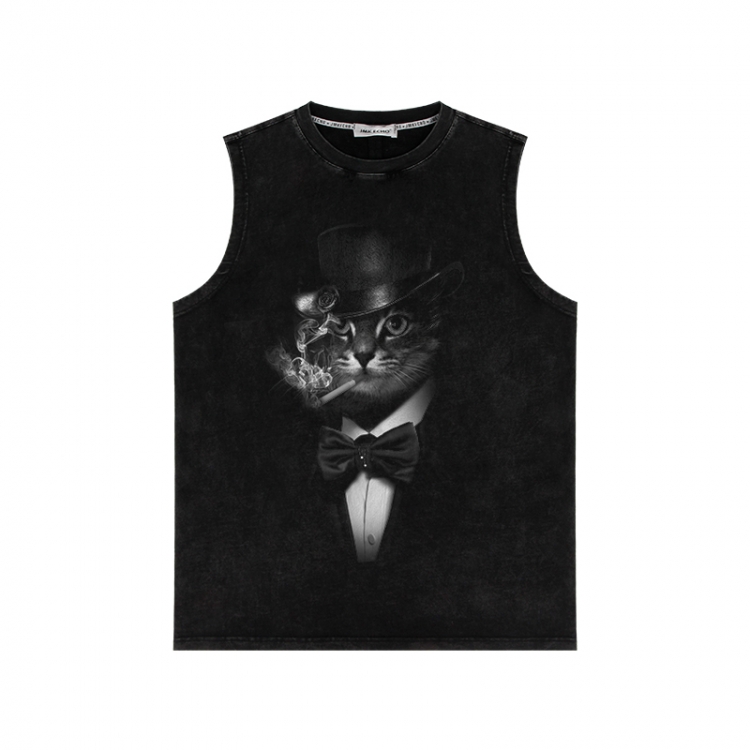 Doberman Anime peripheral washed vest direct spray process 290g from S to 2XL