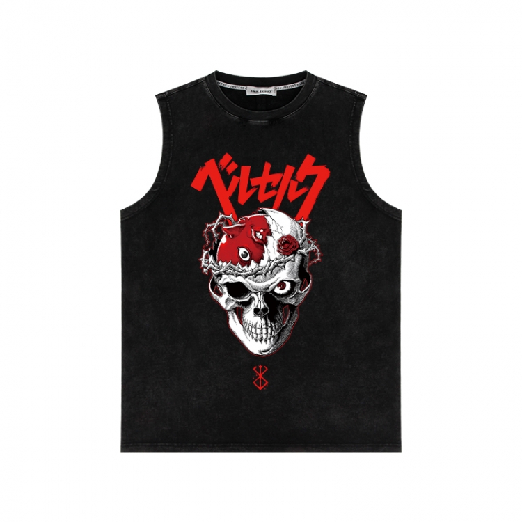 Berserk Anime peripheral washed vest direct spray process 290g from S to 2XL