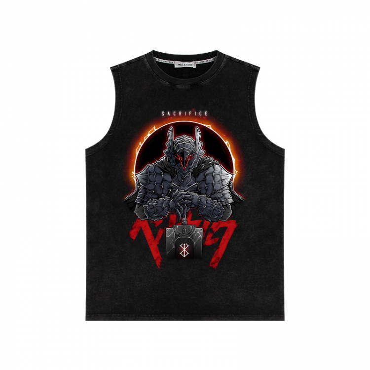 Berserk Anime peripheral washed vest direct spray process 290g from S to 2XL
