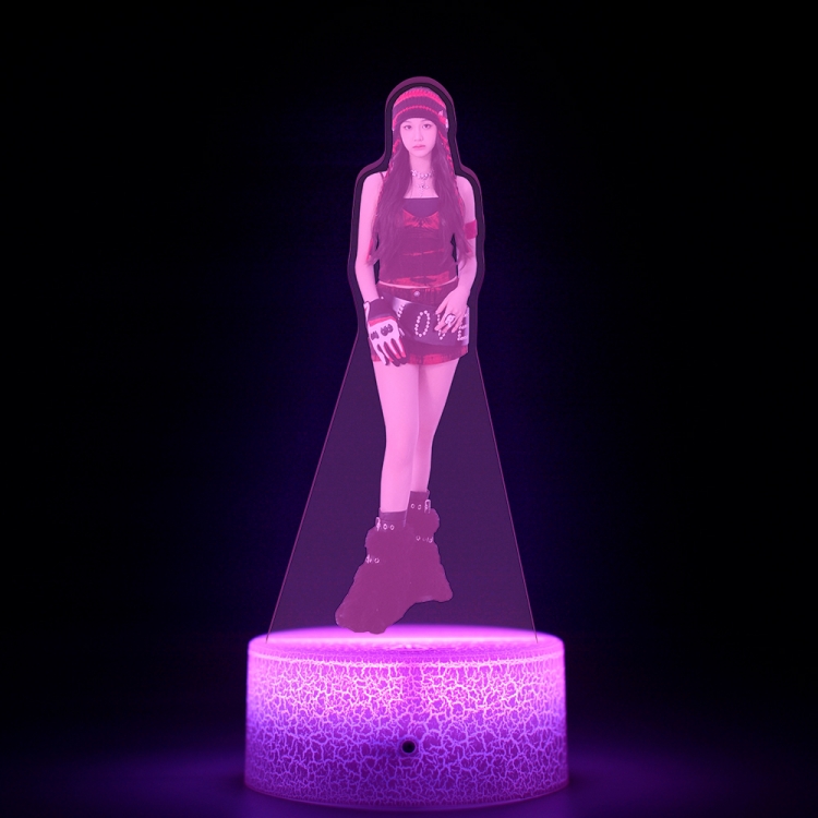 BABYMONSTER  Acrylic Night Light 16 Color-changing USB Interface Box Set 19X7X4CM white base