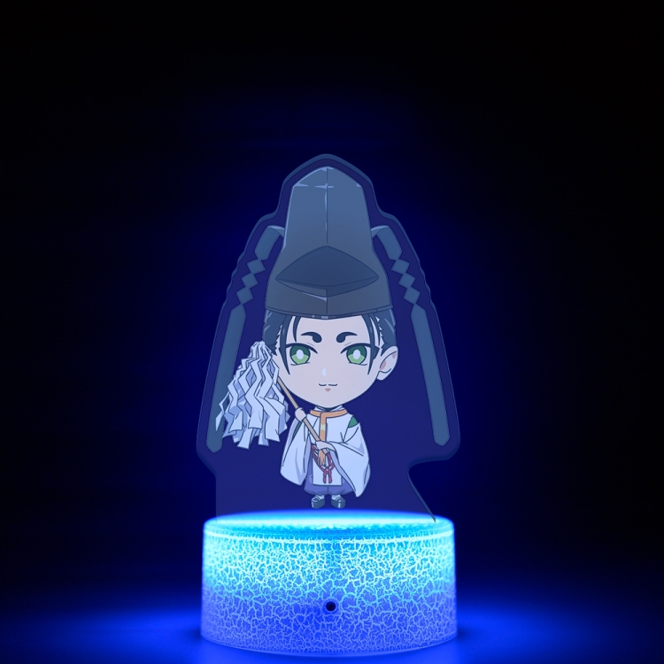 The Elusive Samurai q-version Acrylic Night Light 16 Color-changing USB Interface Box Set 19X7X4CM white base