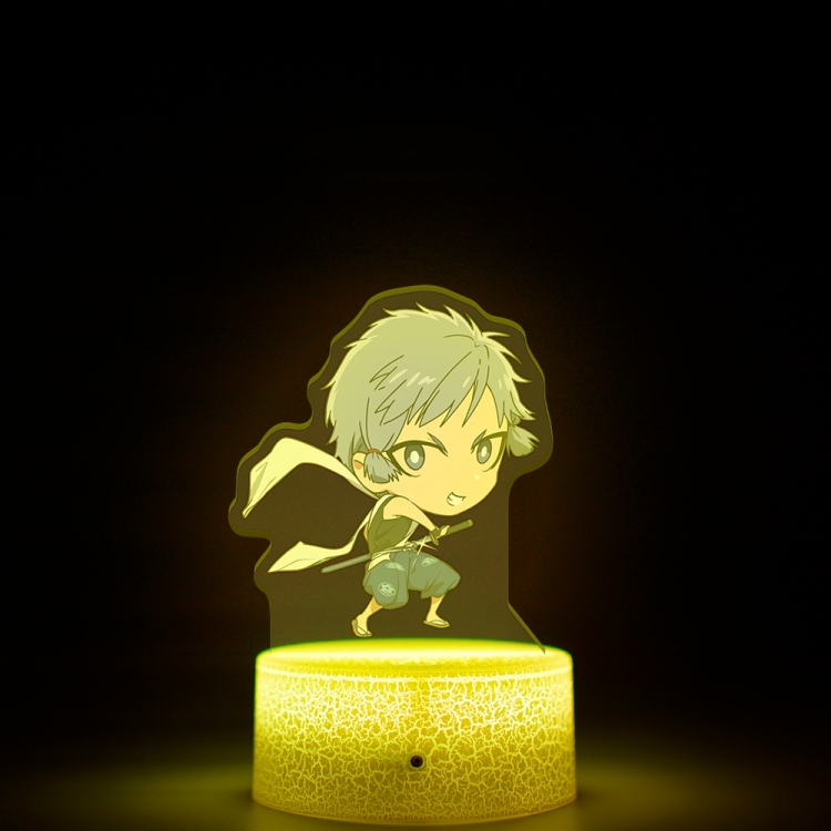 The Elusive Samurai q-version Acrylic Night Light 16 Color-changing USB Interface Box Set 19X7X4CM white base