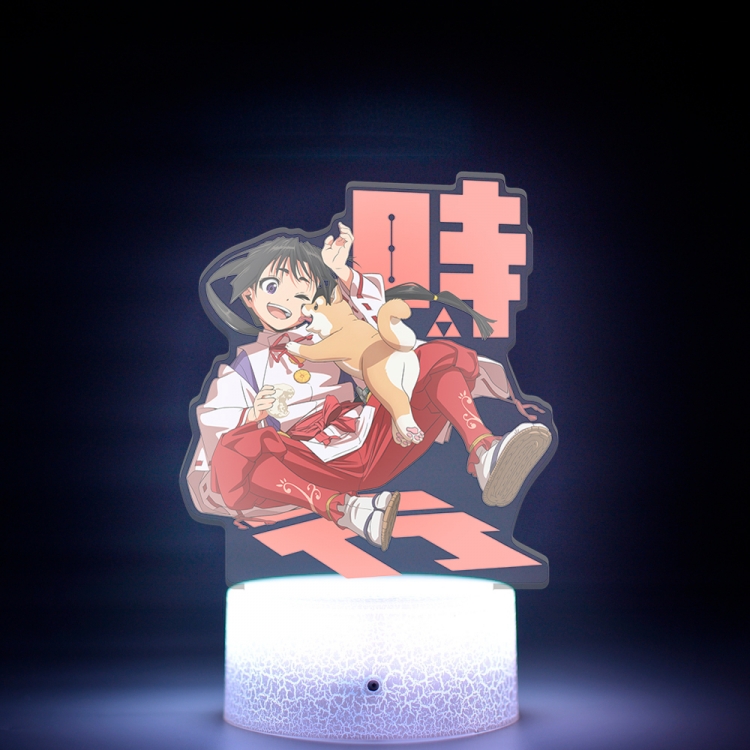 The Elusive Samurai Acrylic Night Light 16 Color-changing USB Interface Box Set 19X7X4CM white base
