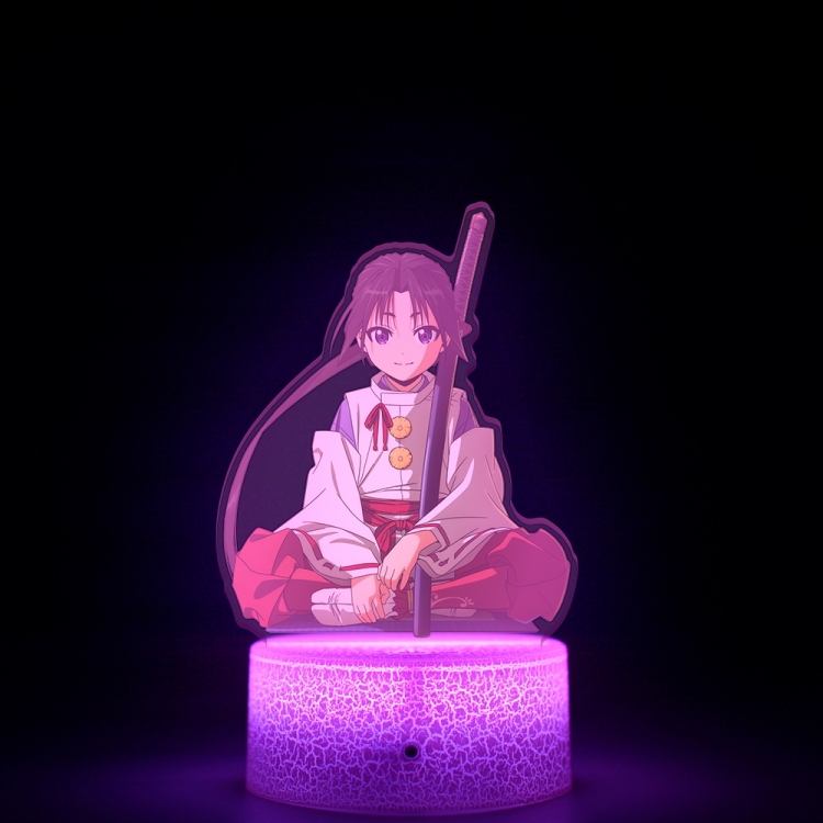 The Elusive Samurai Acrylic Night Light 16 Color-changing USB Interface Box Set 19X7X4CM white base