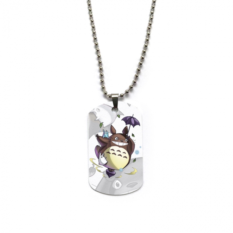 TOTORO Anime double-sided full color printed military brand necklace price for 5 pcs