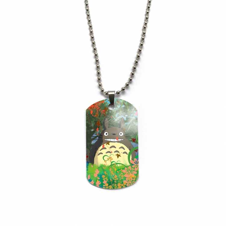 TOTORO Anime double-sided full color printed military brand necklace price for 5 pcs
