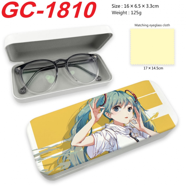 Hatsune Miku Anime UV printed PU leather material glasses case 16X6.5X3.3cm gc-1810