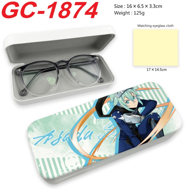 Sword Art Online Anime UV printed PU leather material glasses case 16X6.5X3.3cm  gc-1874