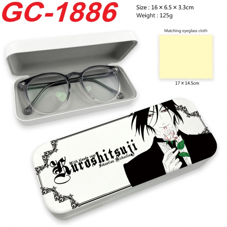 Kuroshitsuji Anime UV printed PU leather material glasses case 16X6.5X3.3cm  gc-1886