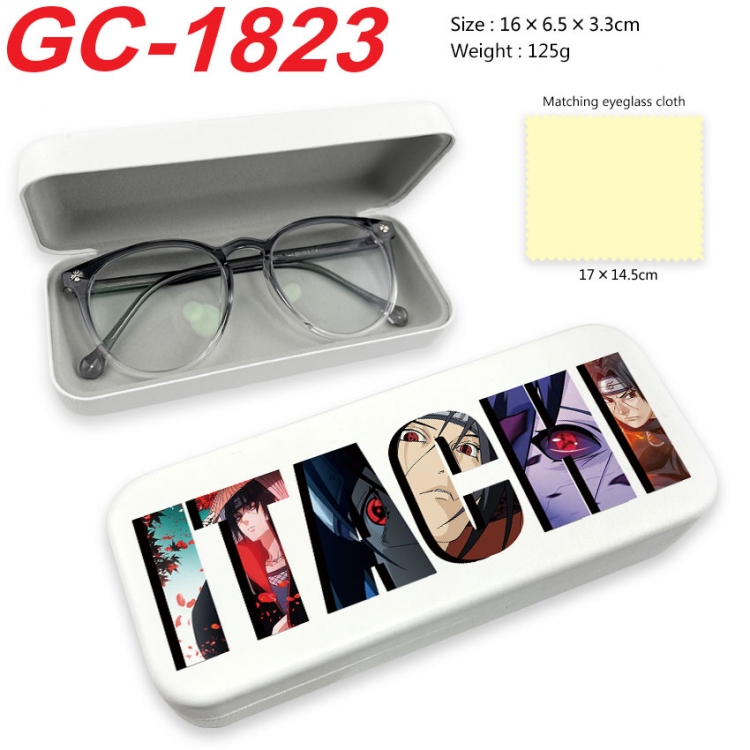 Naruto Anime UV printed PU leather material glasses case 16X6.5X3.3cm gc-1823
