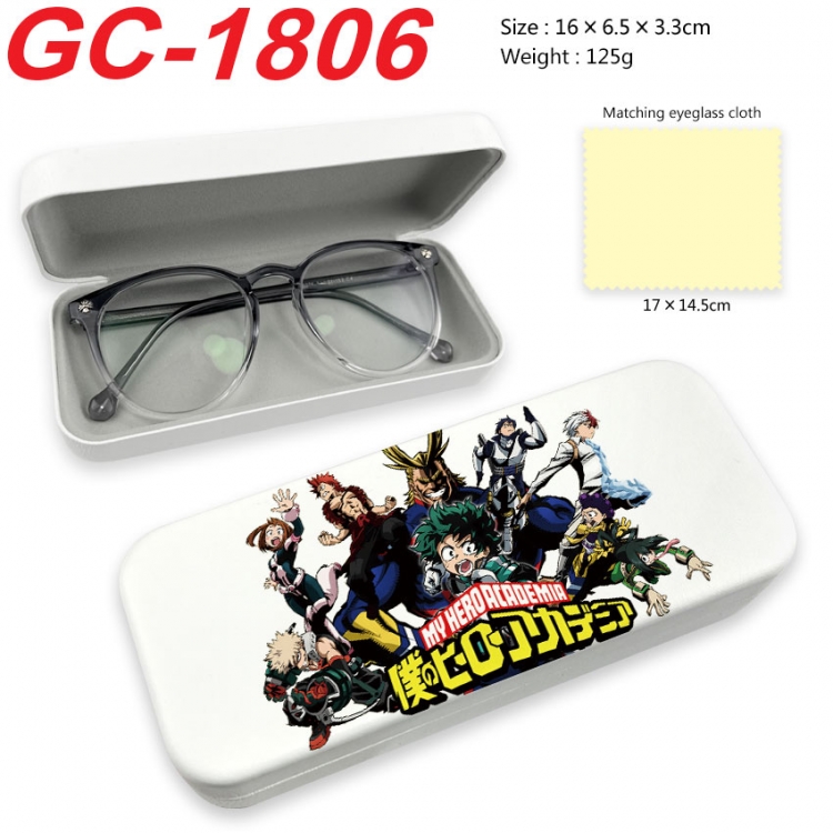 My Hero Academia Anime UV printed PU leather material glasses case 16X6.5X3.3cm gc-1806