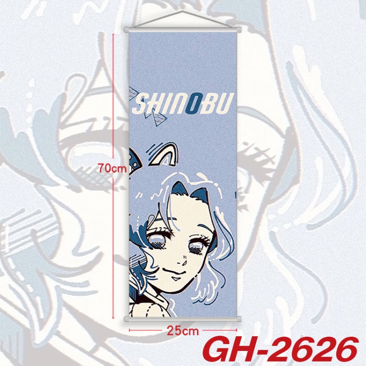 Demon Slayer Kimets Plastic Rod Cloth Small Hanging Canvas Painting Wall Scroll 25x70cm price for 5 pcs  gh-2626