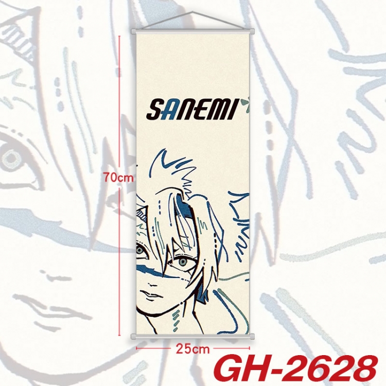 Demon Slayer Kimets Plastic Rod Cloth Small Hanging Canvas Painting Wall Scroll 25x70cm price for 5 pcs  gh-2628