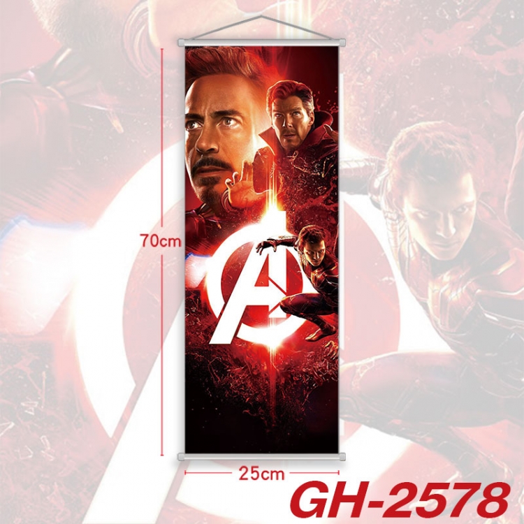 Marvel Plastic Rod Cloth Small Hanging Canvas Painting Wall Scroll 25x70cm price for 5 pcs  gh-2578