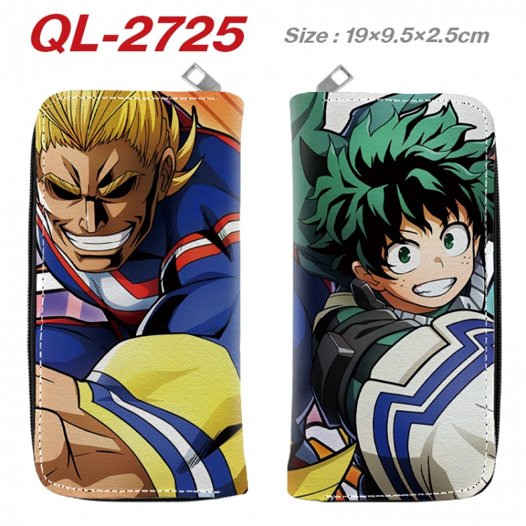 My Hero Academia Anime peripheral PU leather full-color long zippered wallet 19.5x9.5x2.5cm  QL-2725