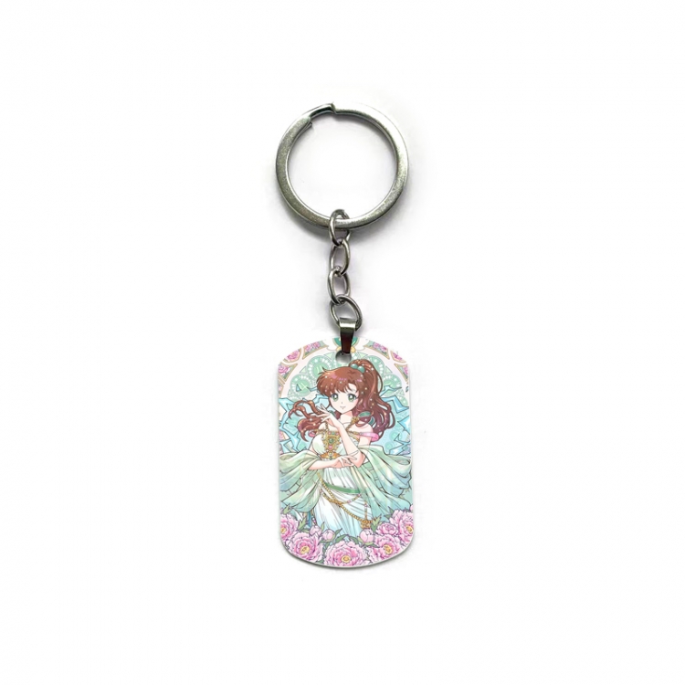 sailormoon Anime double-sided full-color printed military brand ring keychain  price for 5 pcs