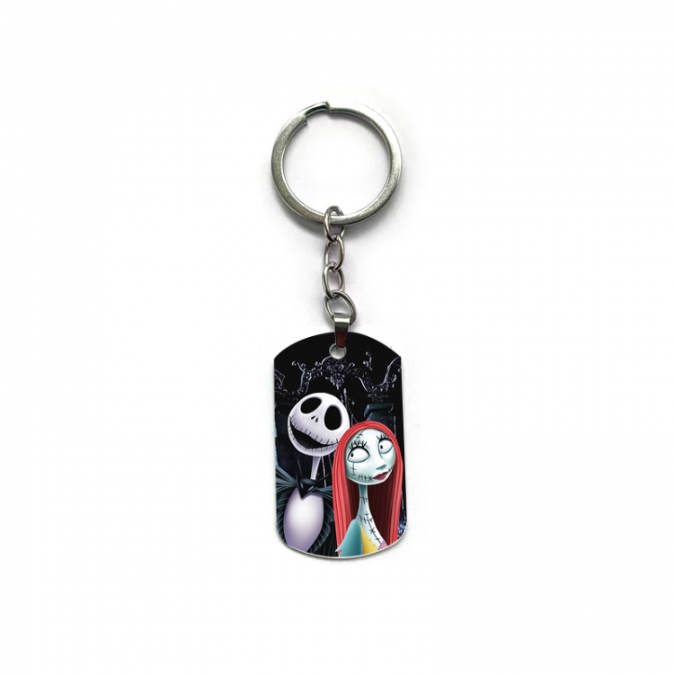 The Nightmare Before Christmas Anime double-sided full-color printed military brand ring keychain  price for 5 pcs