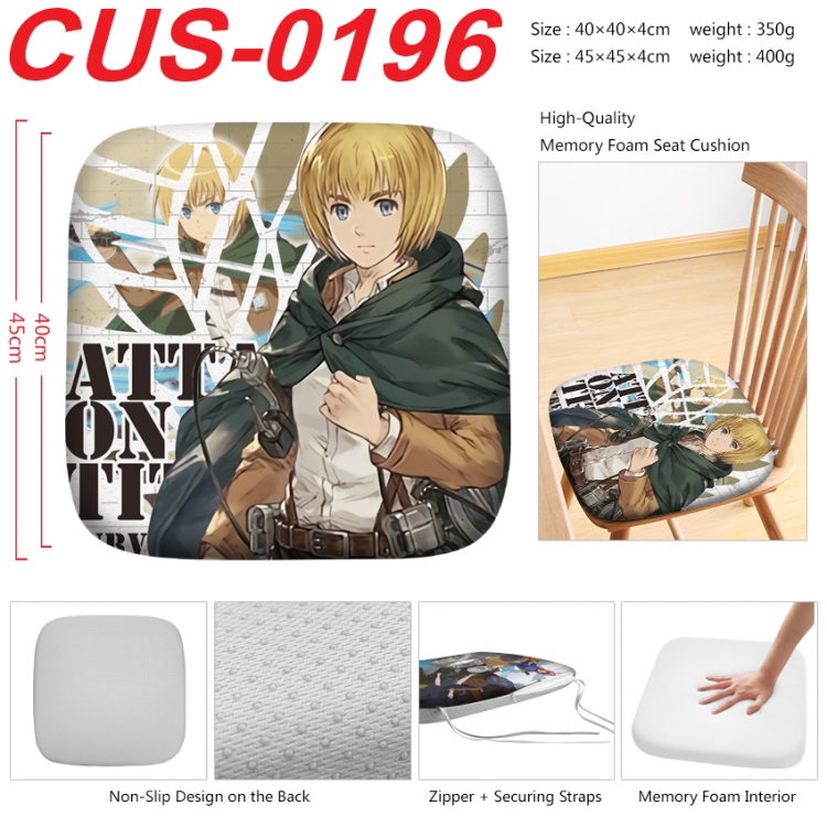 Shingeki no Kyojin Anime full-color pressure cushion 45x45x4cm  CUS-0196