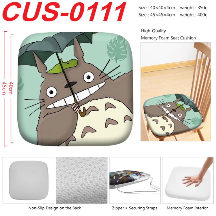 TOTORO Anime full-color pressure cushion 45x45x4cm  CUS-0111