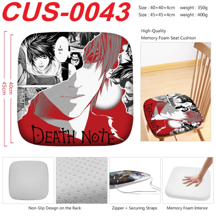 Death note Anime full-color pressure cushion 45x45x4cm CUS-0043