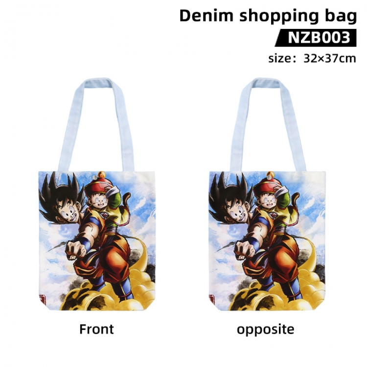 DRAGON BALL Anime denim shopping bag handbag 32X37CM