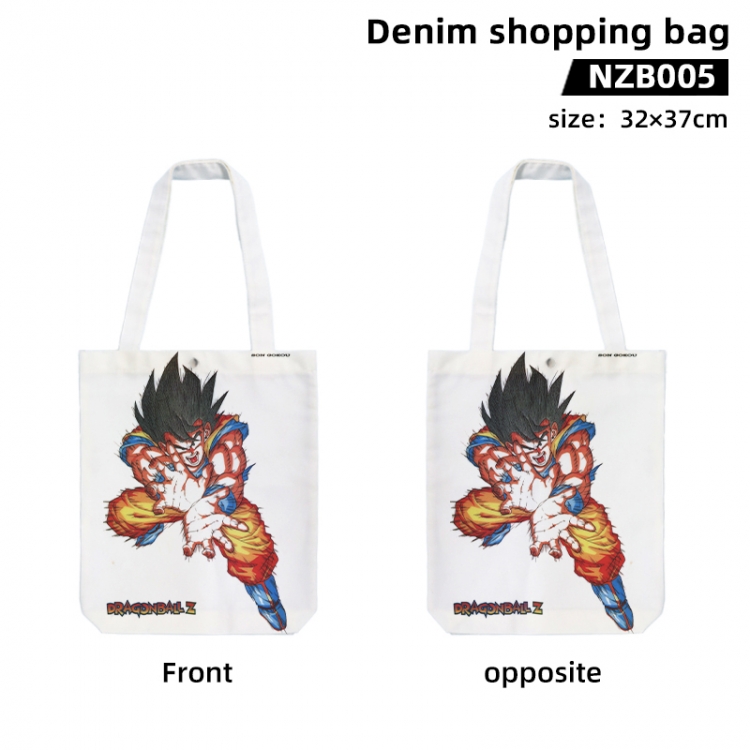 DRAGON BALL Anime denim shopping bag handbag 32X37CM