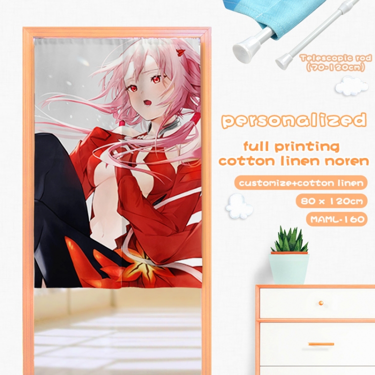 Guilty Crown Game imitation cotton and linen color printed door curtain 80X120CM MAML160