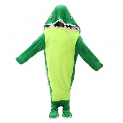green dinosaur Anime flannel p...