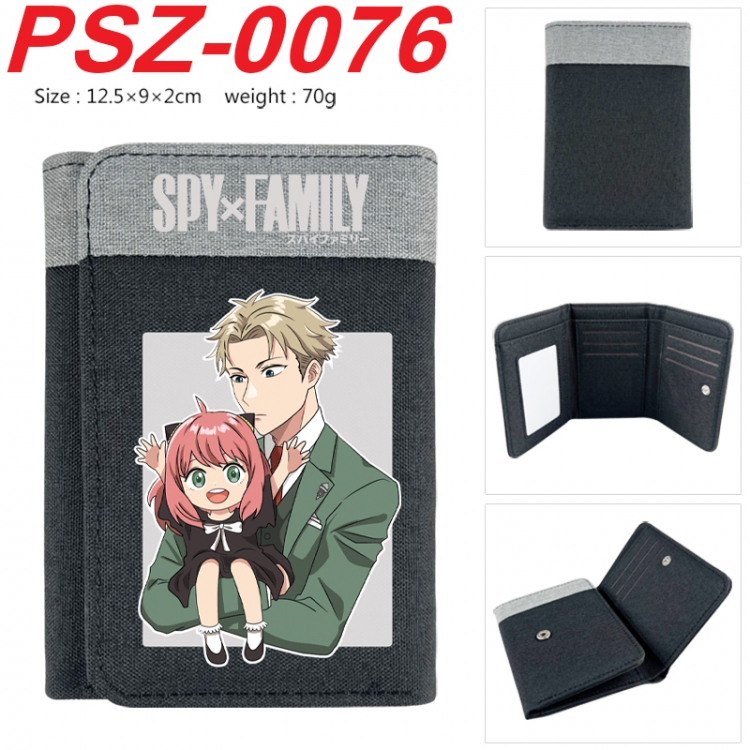 SPY×FAMILY Anime color blocked three fold concealed wallet 12.5X9X2CM 70G  PSZ-0076