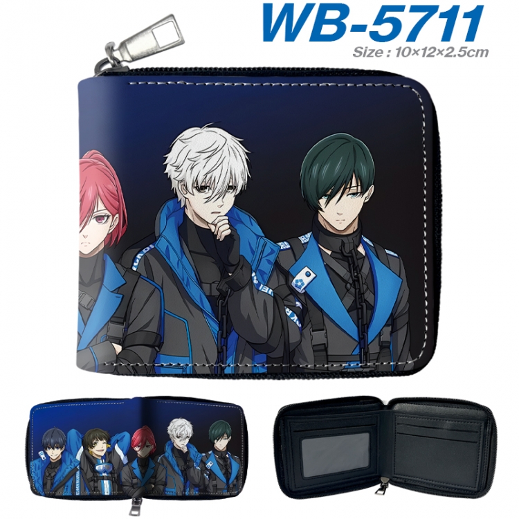 BLUE LOCK Anime color short full zip folding wallet 10x12x2.5cm  WB-5711