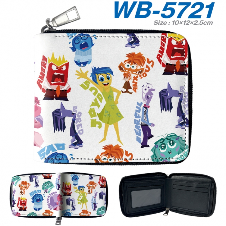 Inside Out Anime color short full zip folding wallet 10x12x2.5cm  WB-5721