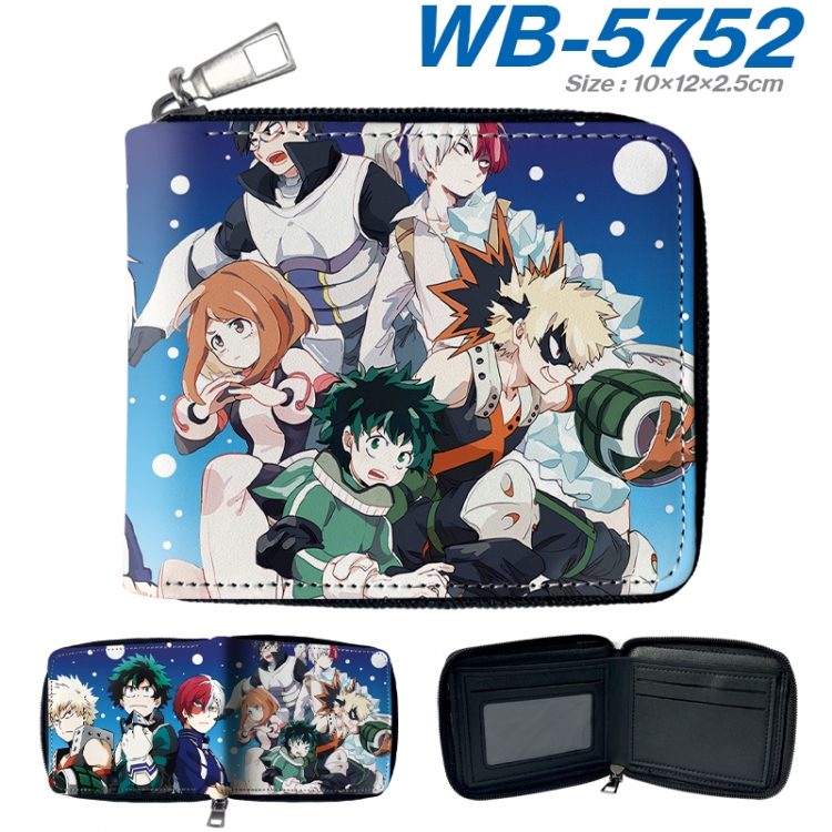 My Hero Academia Anime color short full zip folding wallet 10x12x2.5cm WB-5752