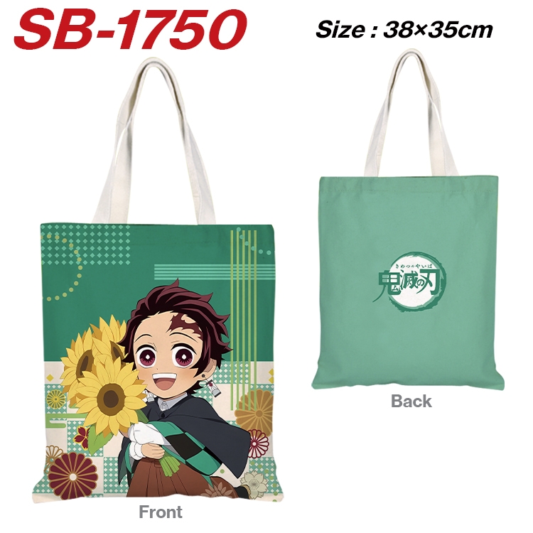 Demon Slayer Kimets Anime Canvas Handheld Shoulder Bag Handbag Shopping Bag 38X35CM SB-1750