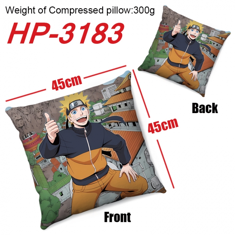 Naruto Anime digital printing double-sided printed pillow 45X45cm NO FILLING HP-3183