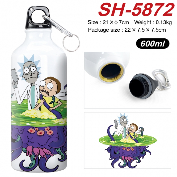 Rick and Morty Anime print sports kettle aluminum kettle water cup 600ml 21x7cm SH-5872