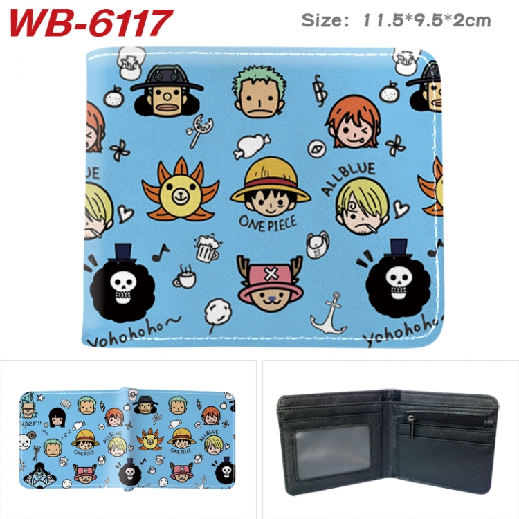 One Piece Animation color PU leather half fold wallet 11.5X9X2CM WB-6117