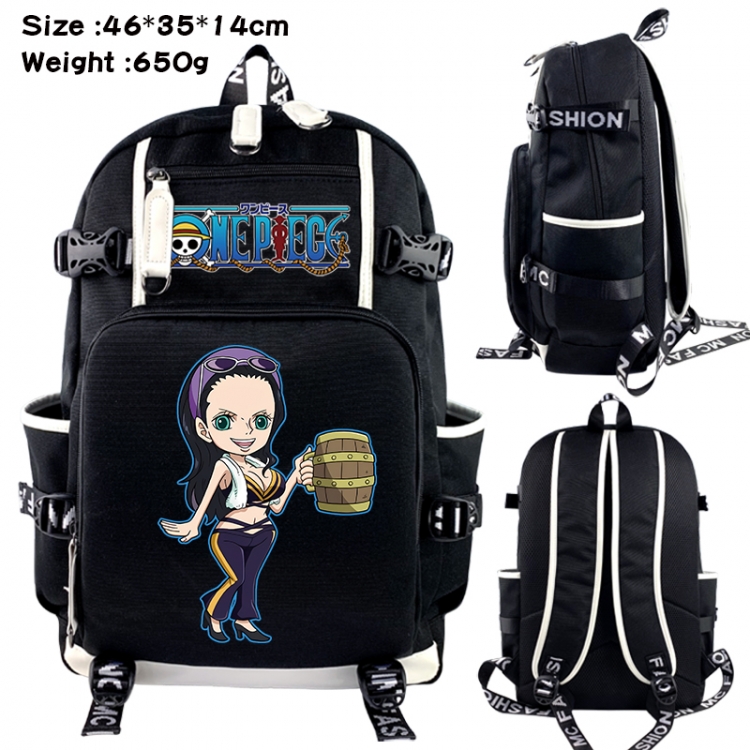 One Piece Data USB backpack Cartoon printed student backpack 46X35X14CM 650G