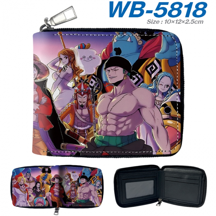 One Piece Anime color short full zip folding wallet 10x12x2.5cm WB-5818